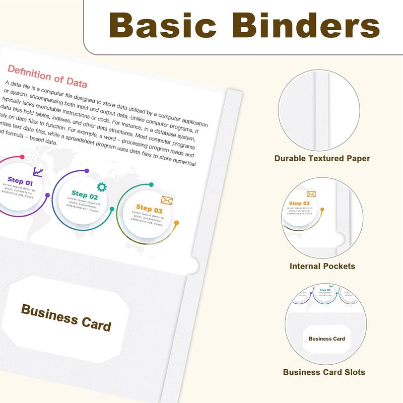 LAYZZ Folders with Pockets, 60 Pack Paper Pocket Folders, 2 Pocket File folders Fits Letter Size Paper, for School Office and Home (White) - Image 3